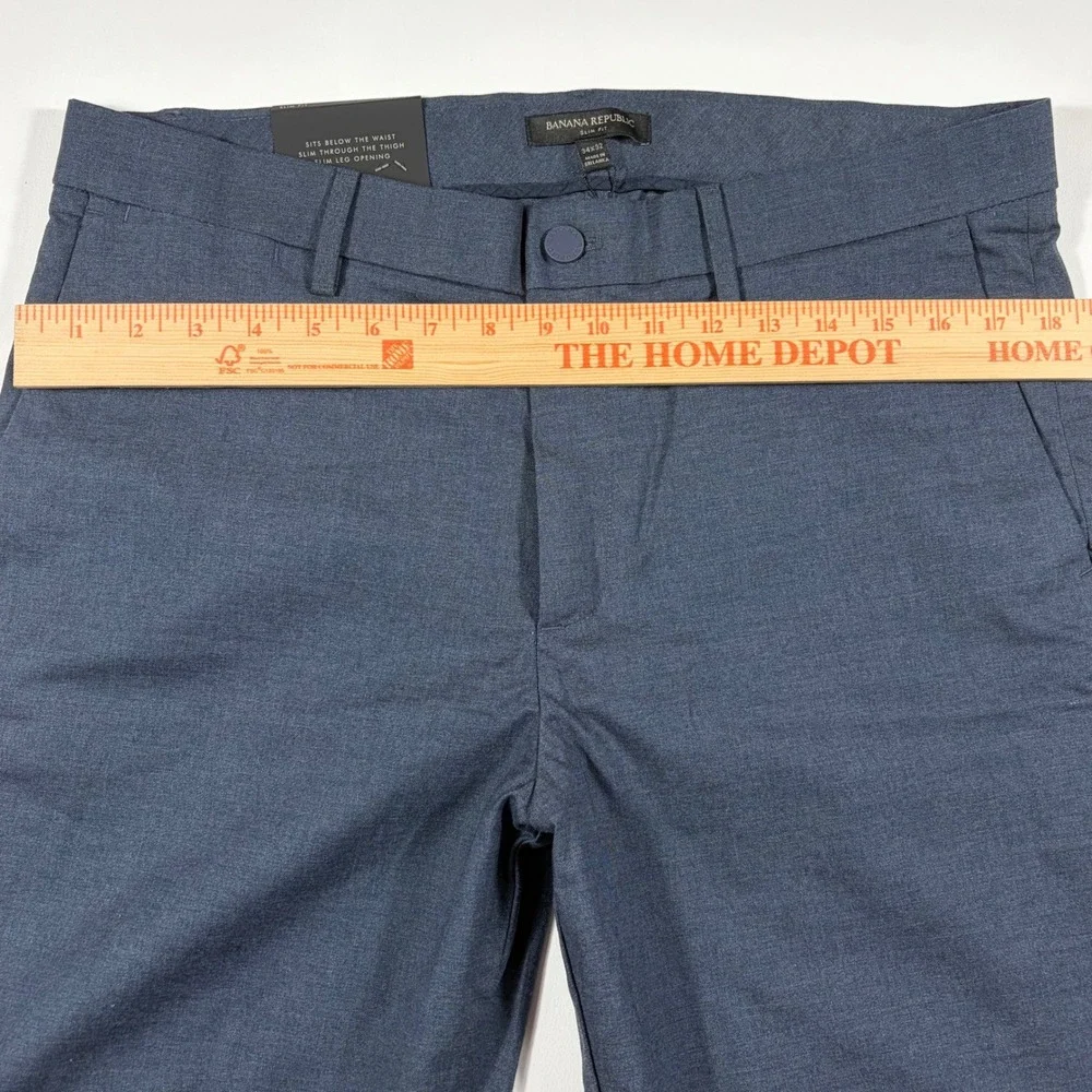 Banana Republic Core Temp Chino Mens 34x32 Slim Fit Performance Pants Navy NEW